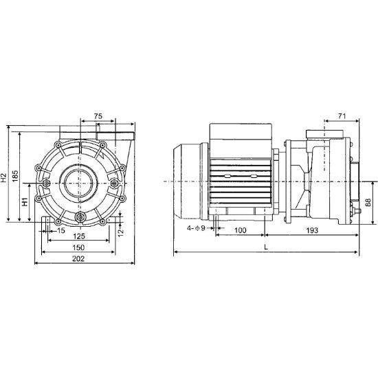 LX LP300 Pump single speed 3.0HP-Finesse Wellness BV