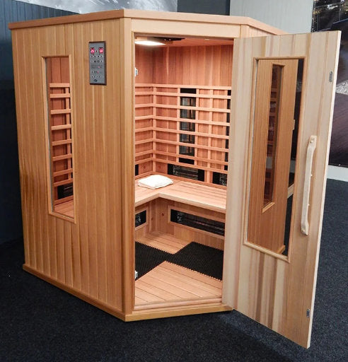 FS 160 Deluxe Hoekmodel Cerderhouten Infrarood Sauna-Finesse Wellness BV