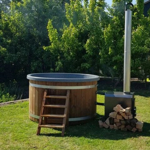 Houtgestookt Hottub FS Vantaa 4-6p met externe kachel-Finesse Wellness BV